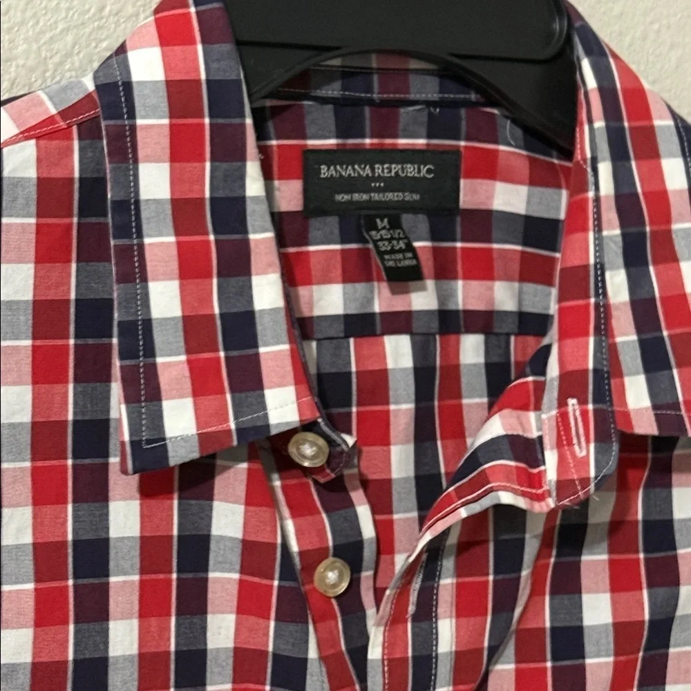 Banana Republic Red and Black Plaid Shirt